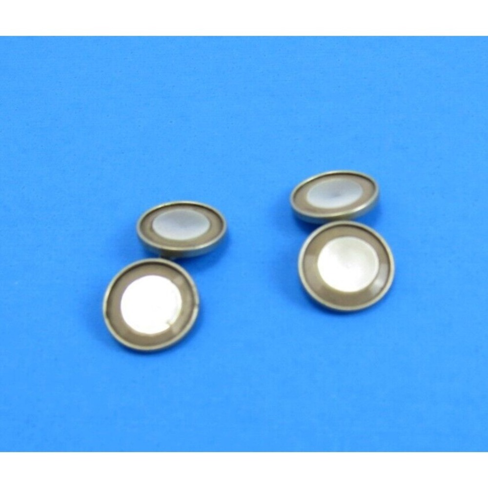 Vintage Cufflinks Round Tan Mother of Pearl Pair Set